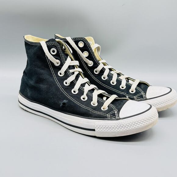 Converse Shoes Men 8 Black Canvas Chuck Taylor All Star High Top Lace Up Sneaker - Picture 2 of 10